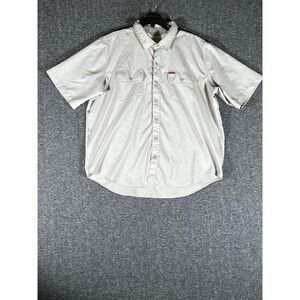 Orvis Classic Collection Mens XXL Tan Short Sleeve Button Front Utility Shirt